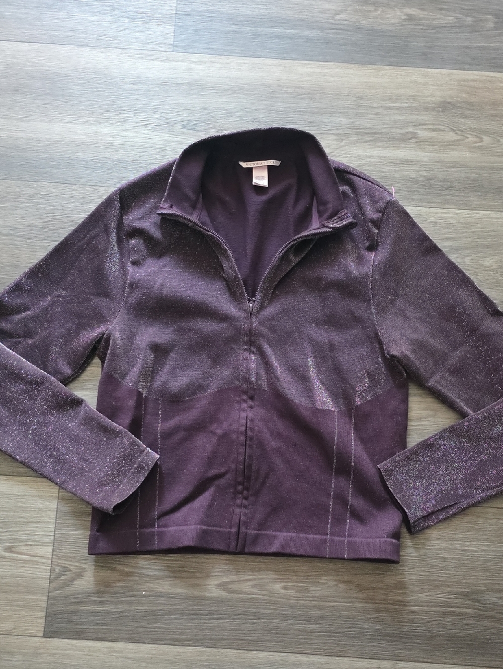 Victoria's Secret Shimmer Plum Zip-Up Bomber Jacket